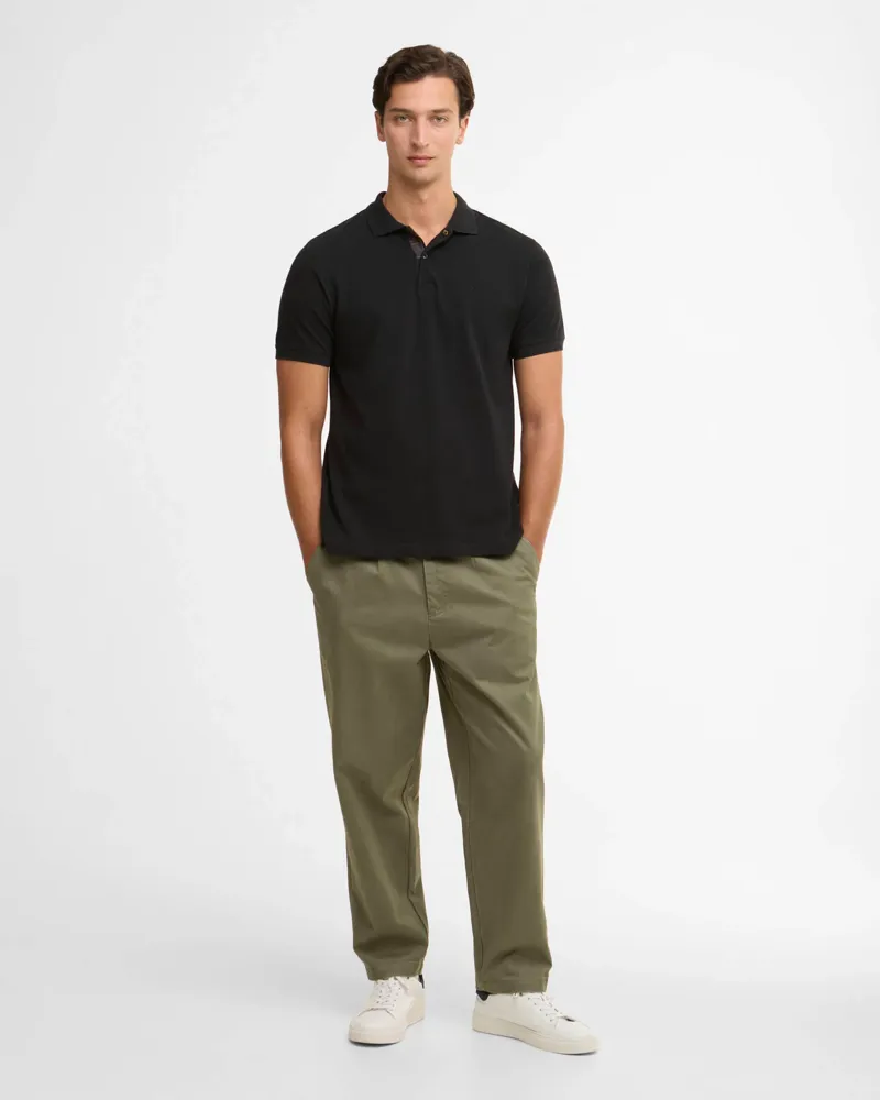Barbour Men's Tailored Pima Cotton Polo Black-1
