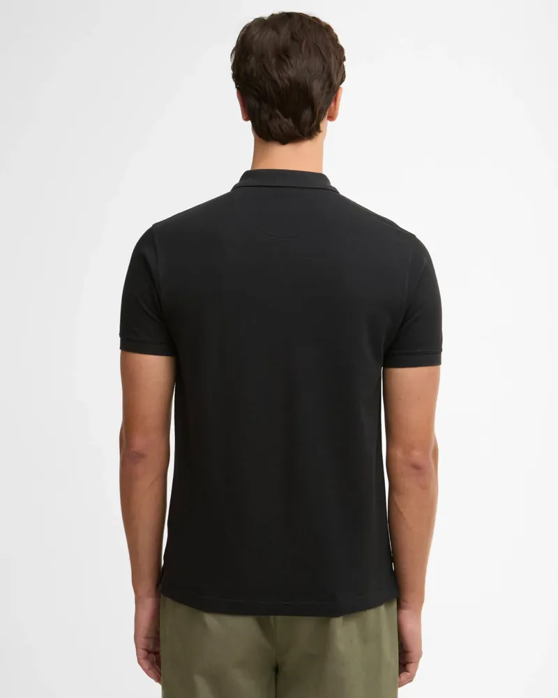 Barbour Men's Tailored Pima Cotton Polo Black-2