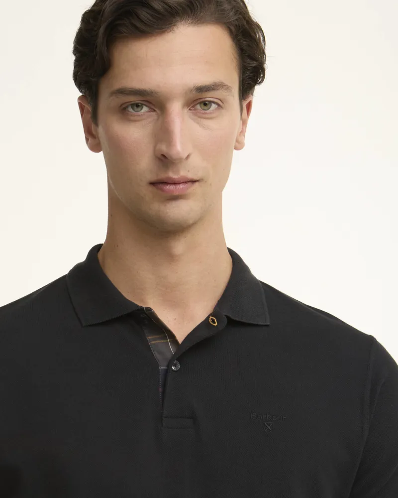 Barbour Men's Tailored Pima Cotton Polo Black-3