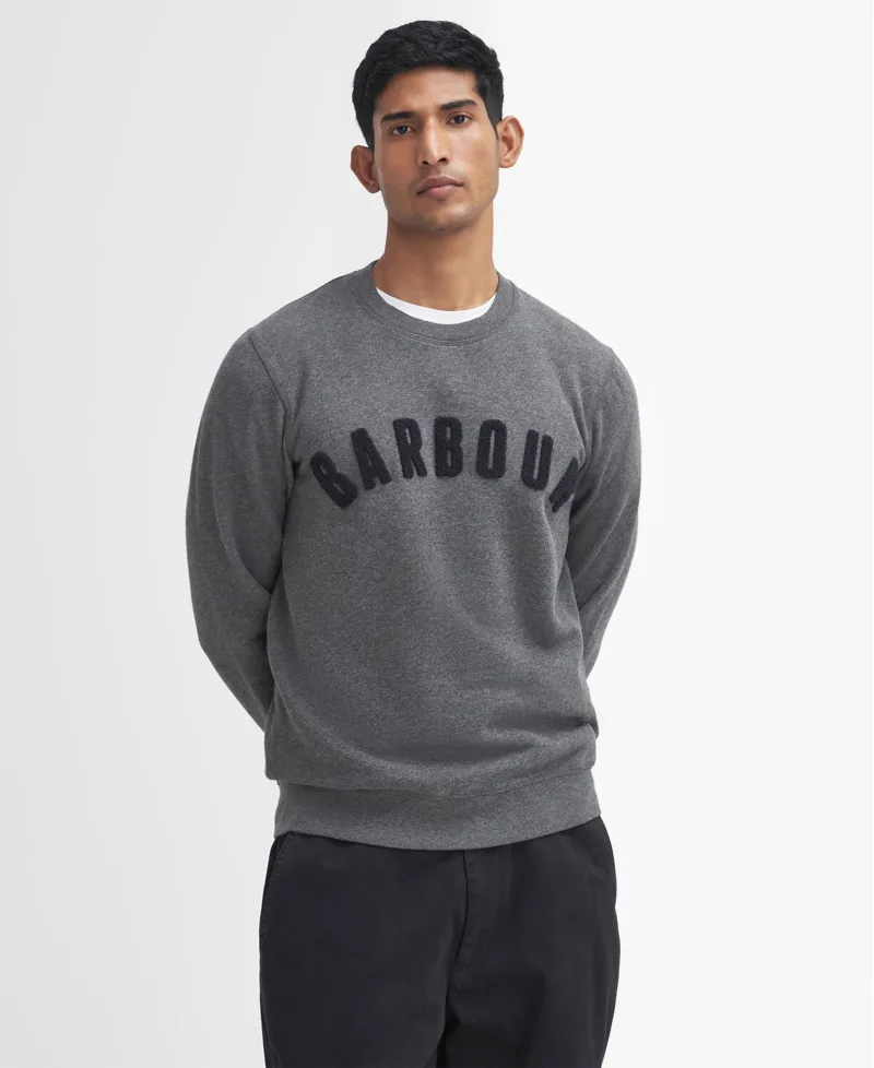 Barbour Mens Prep Logo Crew Mid Grey Marl-1