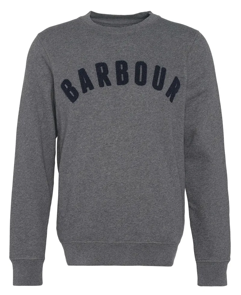 Barbour Mens Prep Logo Crew Mid Grey Marl