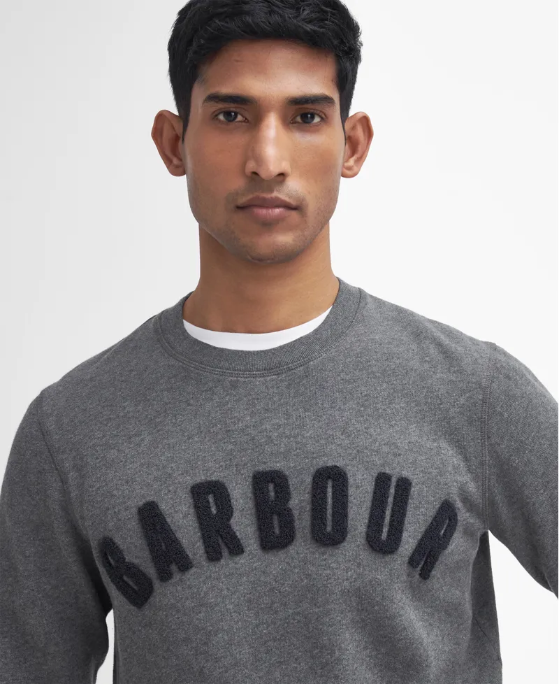 Barbour Mens Prep Logo Crew Mid Grey Marl-3