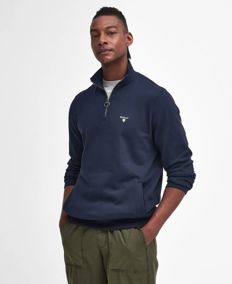 Barbour Mens Beckhill Half-Zip Sweatshirt Navy