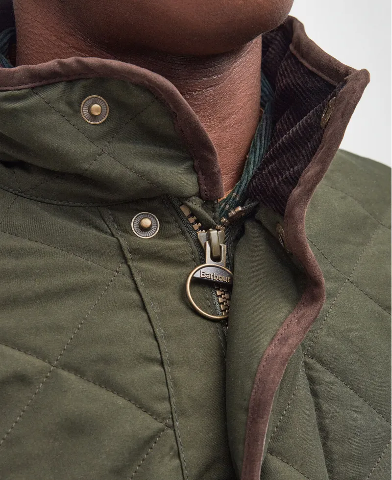 Barbour Mens Waterproof Shoveler Quilted Jacket Dark Olive-3