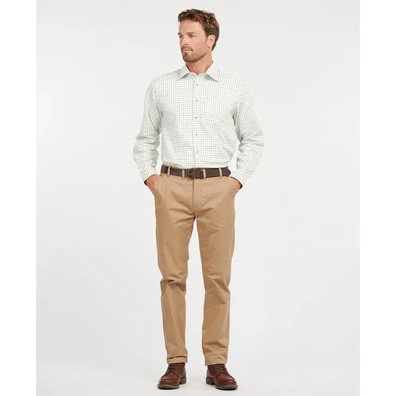 Barbour Men's Field Tattersall Shirt in Green/Brown-2