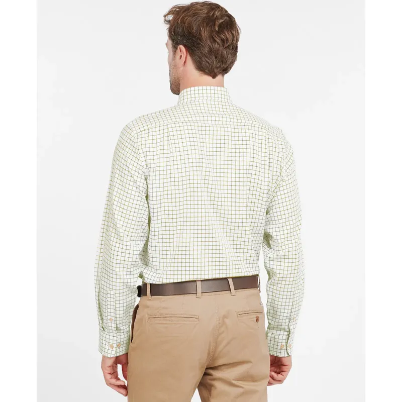 Barbour Men's Field Tattersall Shirt in Green/Brown-3