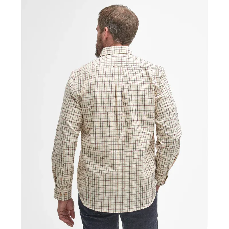 Barbour Men's Tattersall Sporting Shirt Red/Khaki-3