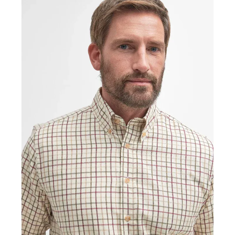 Barbour Men's Tattersall Sporting Shirt Red/Khaki-4
