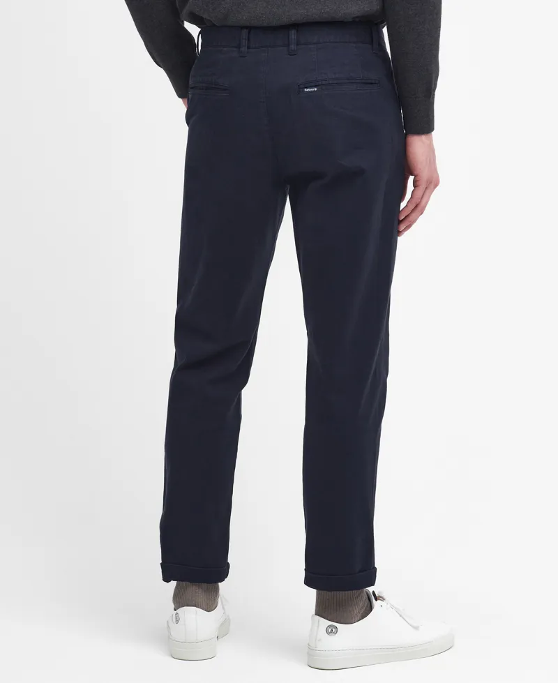 Barbour Mens Washed Stretch Tailored Trousers Dark Navy-3