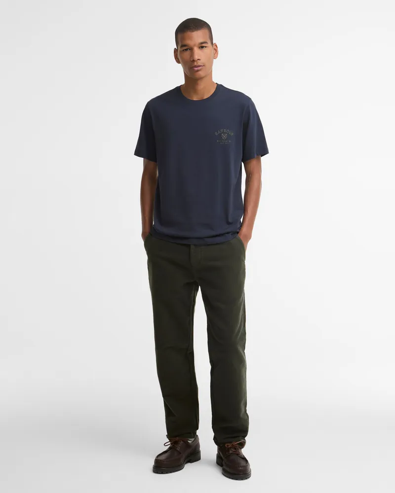 Barbour Tartan Crest Tee in Navy-3