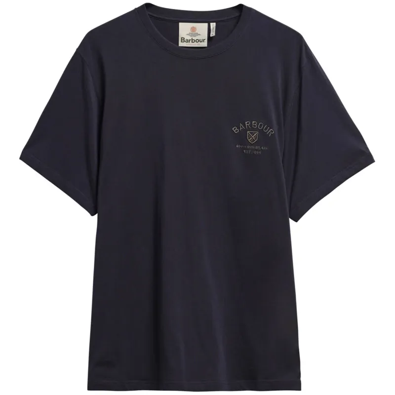 Barbour Tartan Crest Tee in Navy