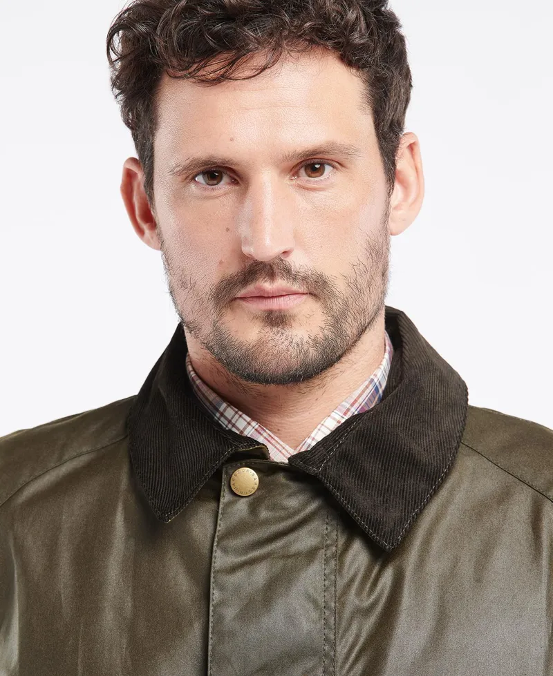 Barbour Men's Amblewood Wax Jacket Archive Olive-3