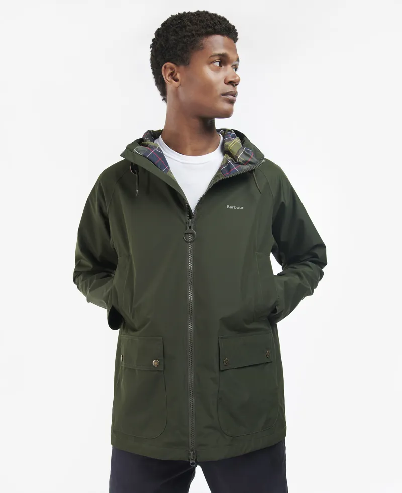Barbour Mens Hooded Domus Waterproof Jacket Sage-Classic