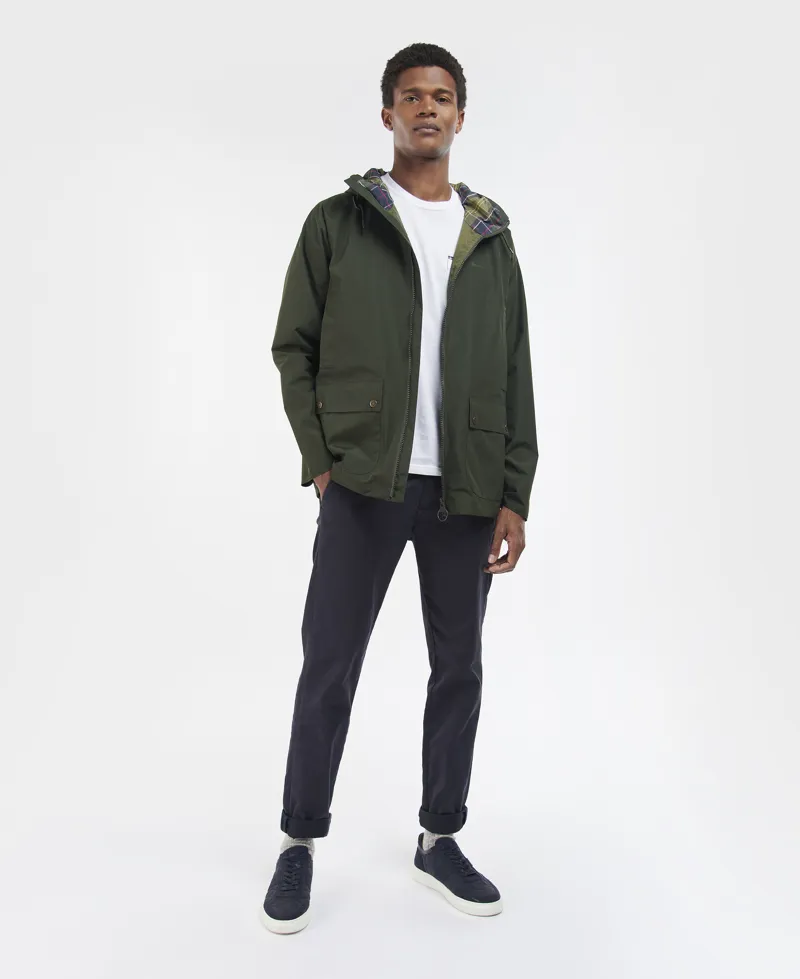 Barbour Mens Hooded Domus Waterproof Jacket Sage-Classic-1