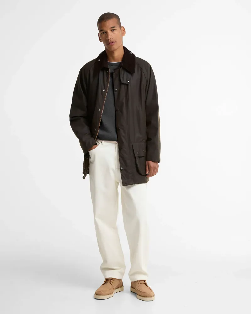 Barbour Mens Classic Beaufort Waxed Jacket in Olive-2