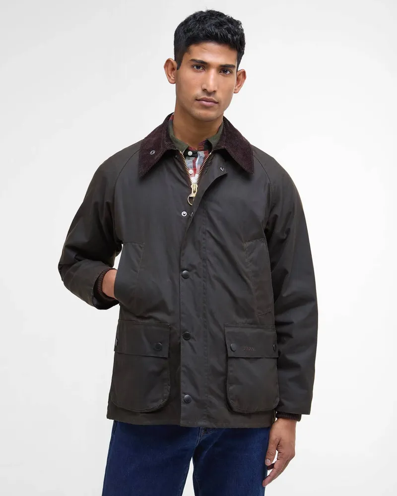 Barbour Men's Classic Bedale Waxed Jacket Olive-1