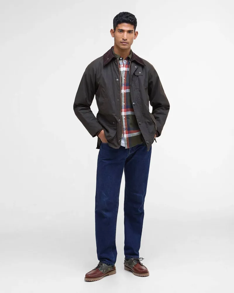 Barbour Men's Classic Bedale Waxed Jacket Olive-2