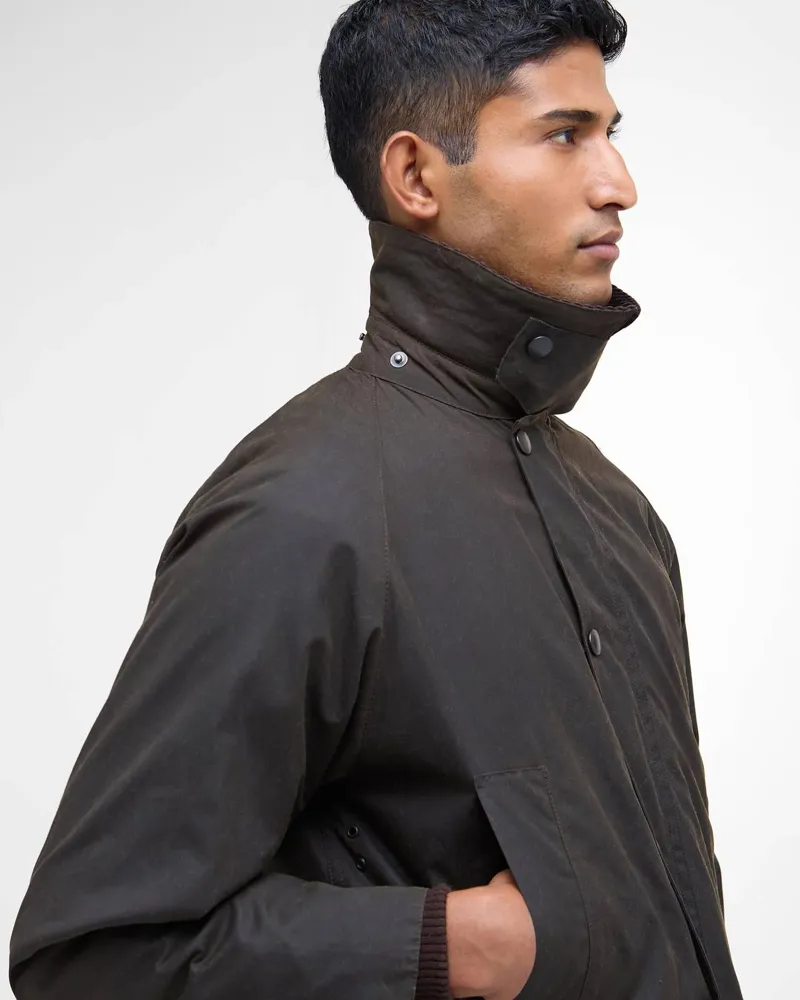Barbour Men's Classic Bedale Waxed Jacket Olive-4
