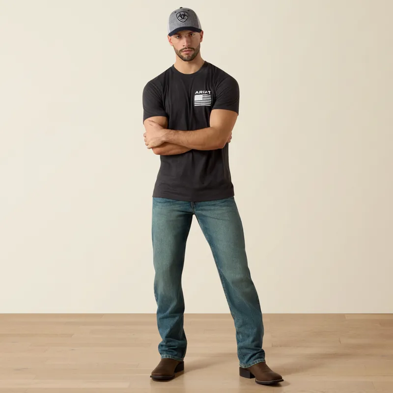 Ariat Mens Freedom Short Sleeve T-Shirt in Charcoal Heather-2