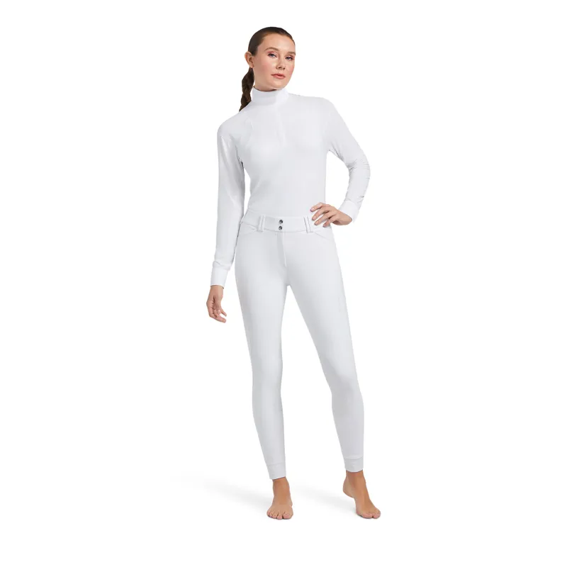 Ariat Womens Tri Factor Breech NT Knee Patch Grip Breeches in White-2