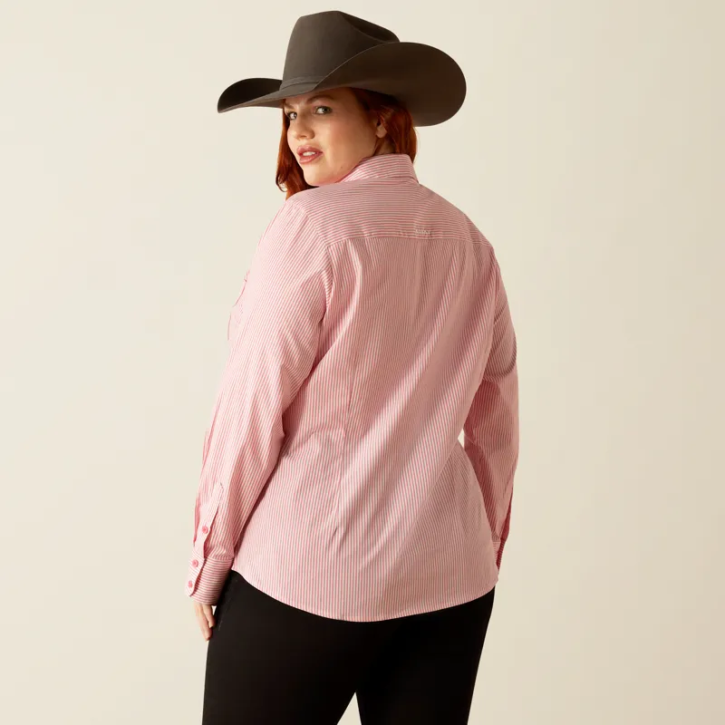 Ariat Women's Kirby Stretch Western Shirt in Camellia Rose Stripe-4