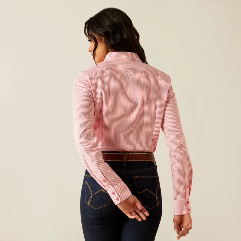 Ariat Women's Kirby Stretch Western Shirt in Camellia Rose Stripe-5