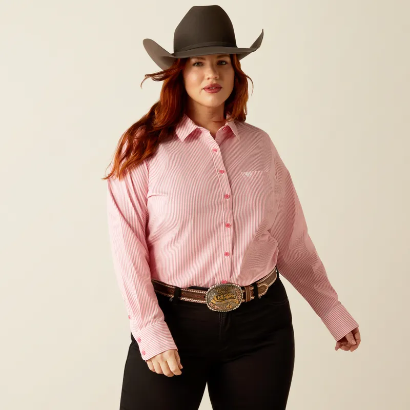 Ariat Women's Kirby Stretch Western Shirt in Camellia Rose Stripe-1