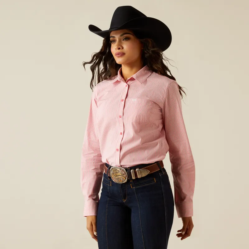 Ariat Women's Kirby Stretch Western Shirt in Camellia Rose Stripe-2