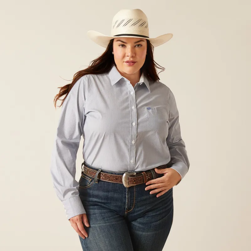 Ariat Women's Kirby Stretch Western Shirt in True Blue-6