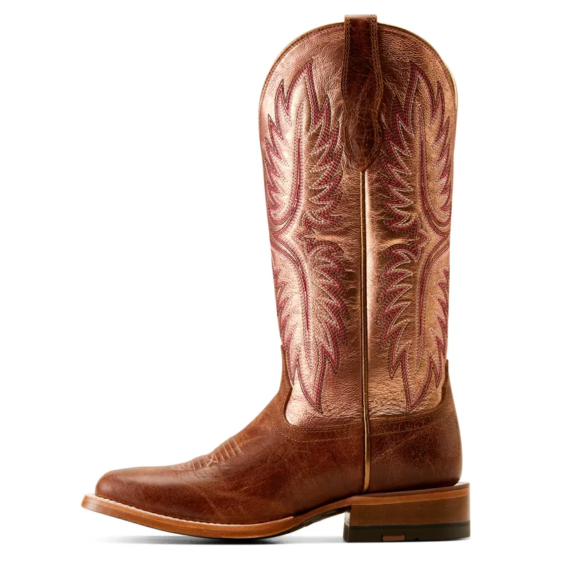 Ariat Women's Frontier Calamity Jane Western Boot in Bite the Dust Brown and Desert Sunrise-3