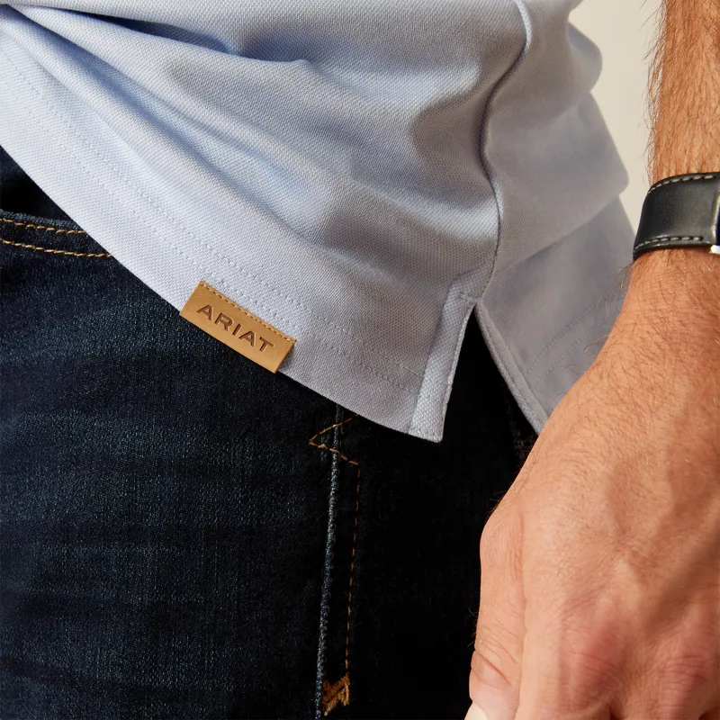 Ariat Mens Shaldon Polo Shirt Pacific Blue Heather-3