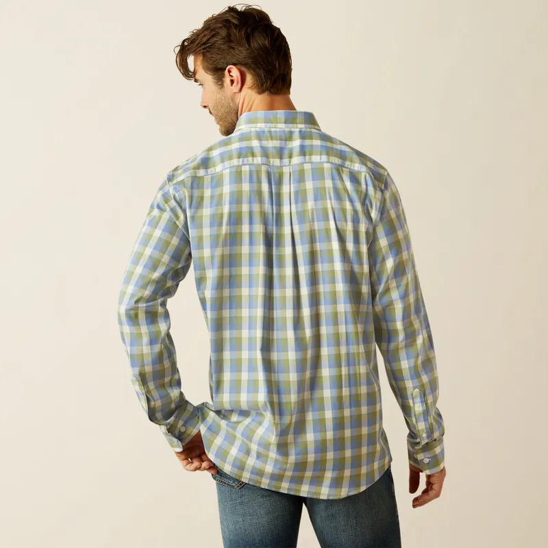 Ariat Mens Napa Shirt Oil Green Check-1