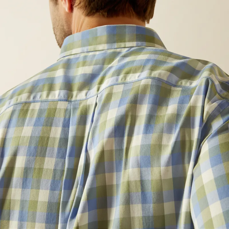 Ariat Mens Napa Shirt Oil Green Check-2