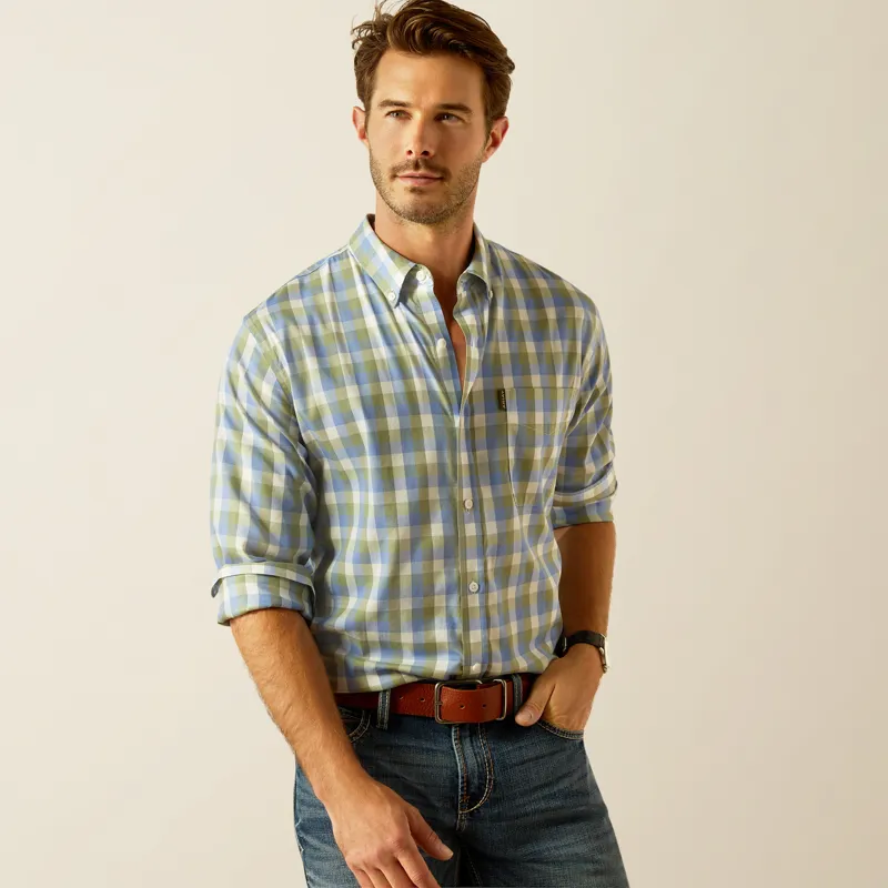 Ariat Mens Napa Shirt Oil Green Check