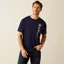 Ariat Mens Vertical Logo T-Shirt Classic Blue