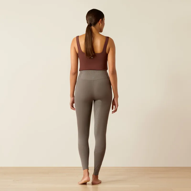 Ariat Womens Breathe EOS Half Grip Tights In Plum Grey-1