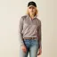Ariat Womens Sunstopper 3.0 1/4 Zip Baselayer Silver Sconce Fern