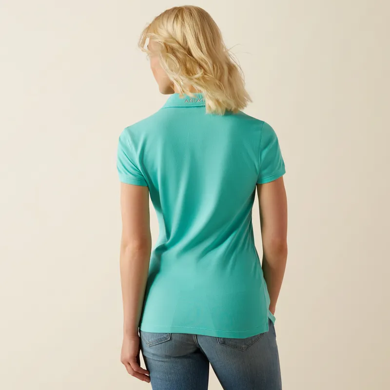 Ariat Womens Prix 3.0 Polo Shirt Pool Lue-2