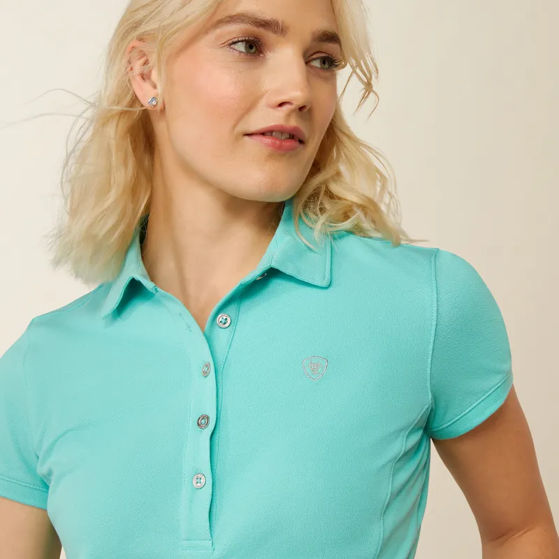Ariat Womens Prix 3.0 Polo Shirt Pool Lue-3
