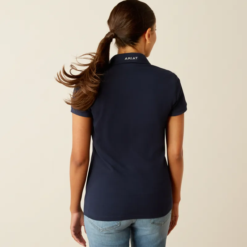 Ariat Womens Prix 3.0 Polo Shirt Navy Eclipse-1