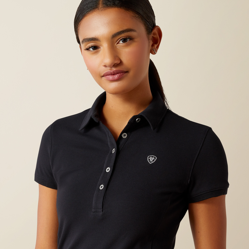 Ariat Womens Prix 3.0 Polo Shirt Black-2