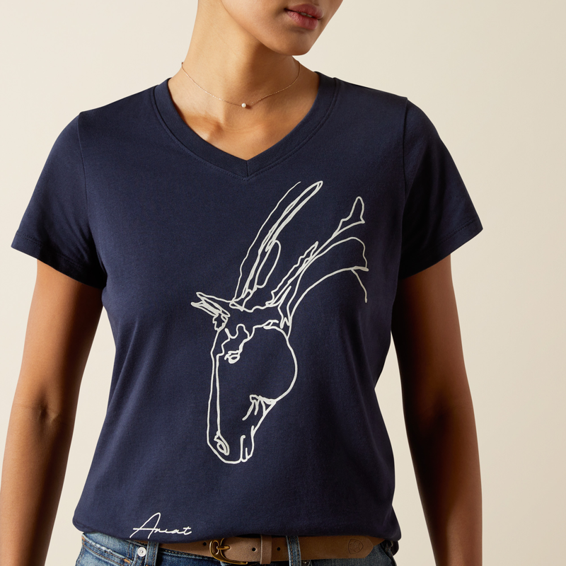 Ariat Womens Hay Girl T-Shirt Navy-2