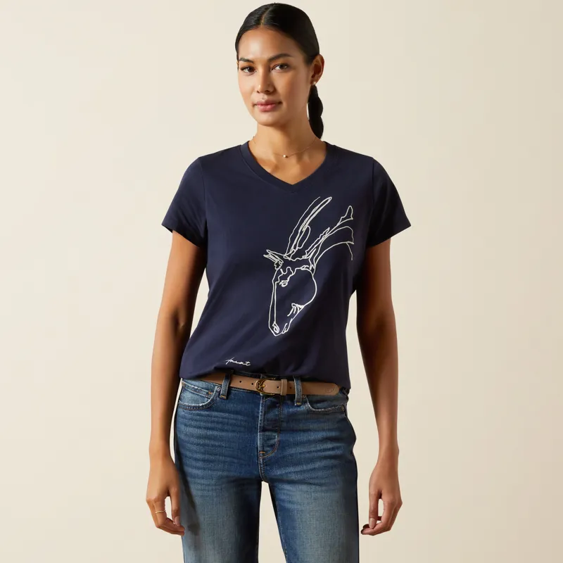 Ariat Womens Hay Girl T-Shirt Navy