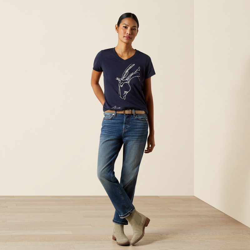 Ariat Womens Hay Girl T-Shirt Navy-3