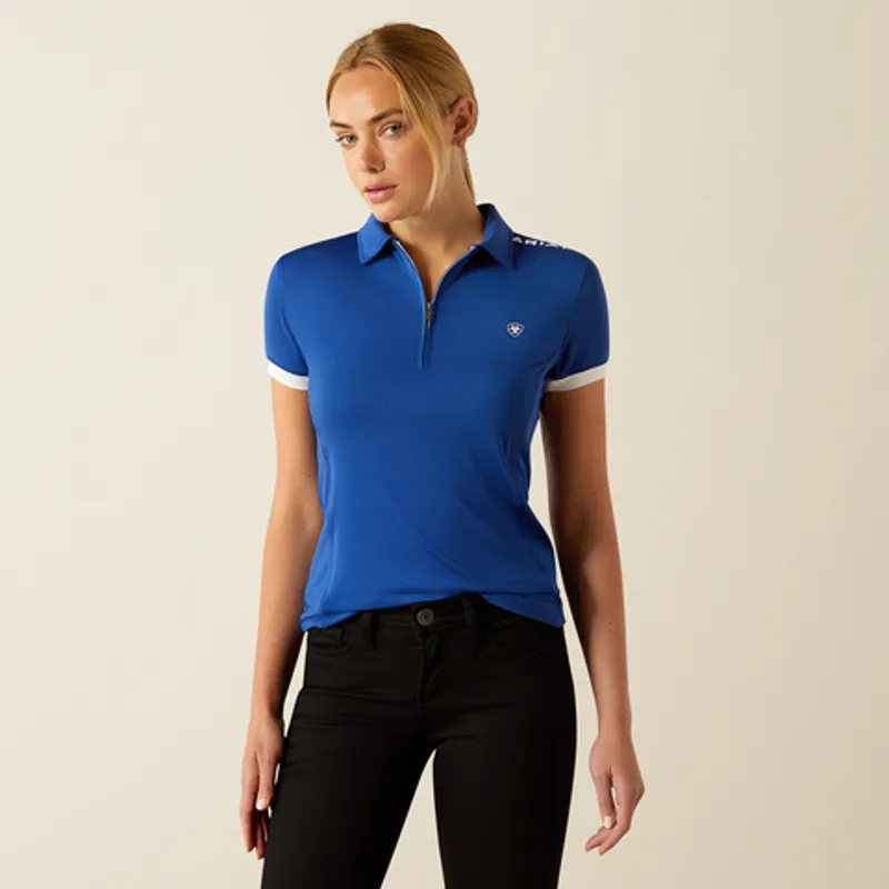 Ariat Womens Bandera T 1/4 Zip Polo Shirt Soladite Blue