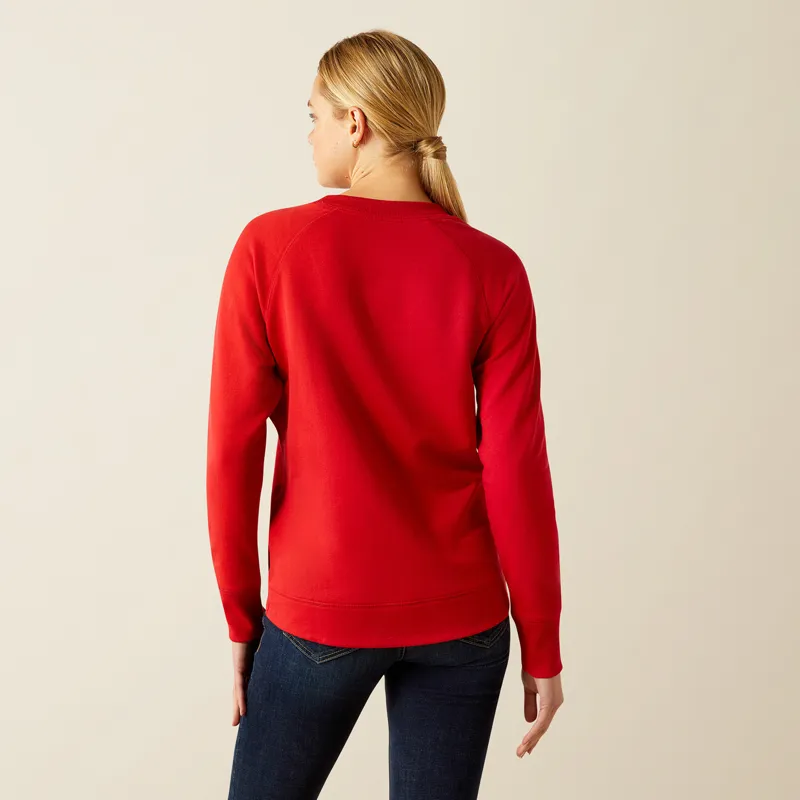 Ariat Womens Benicia Team Sweatshirt Weg Red-1