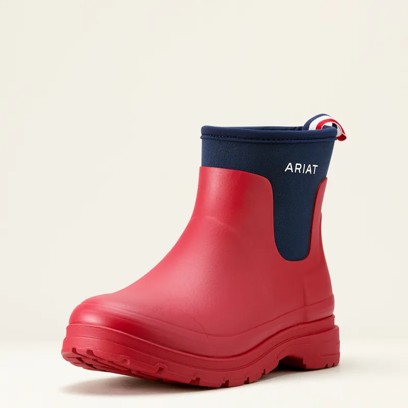 Ariat Womens Kelmarsh Shortie Rubber Boot Red/Navy-1