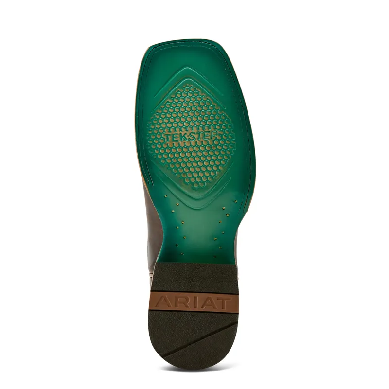 Ariat Frontier Farrah Wide Square Toe Western Boot in Honey Brown and Turquoise Patina-4