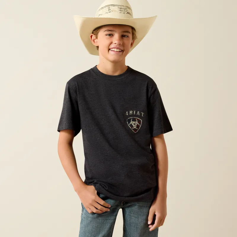 Ariat Kids Ariat American Bison T-Shirt in Charcoal Heather-2