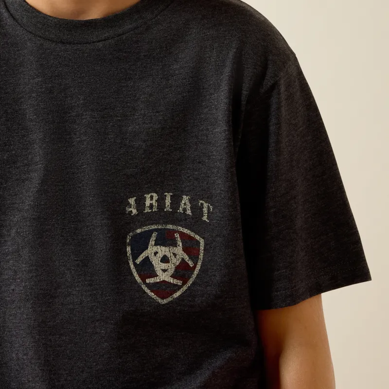 Ariat Kids Ariat American Bison T-Shirt in Charcoal Heather-3